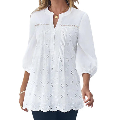 Sophia | Timeless Elegance V-Neck Lace Blouse