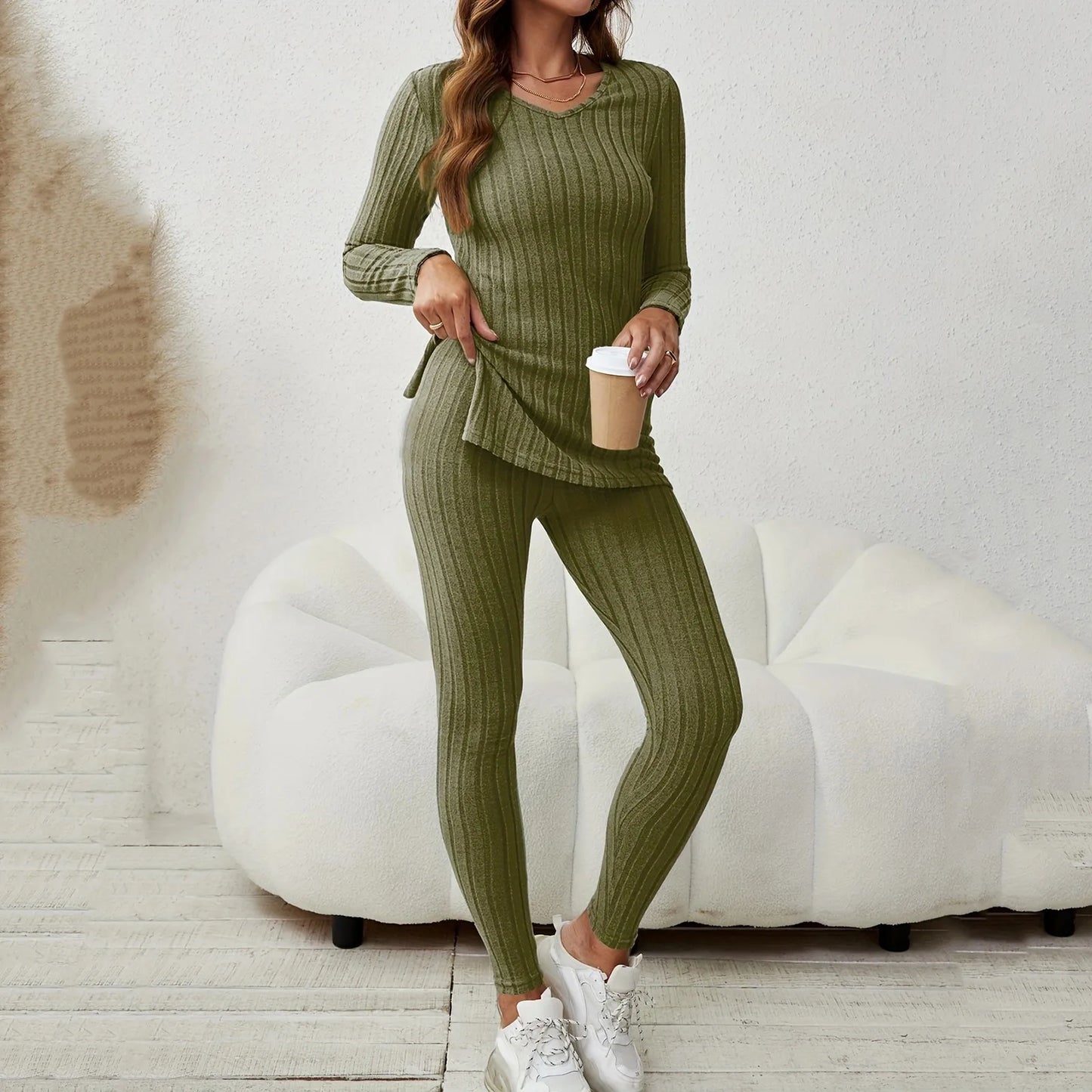 Odette | Ribbed Two-Piece Lounge Set