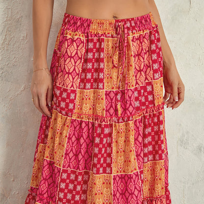 Savannah | High-Waist Tiered Boho Skirt