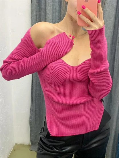 Mira | Ribbed Off-Shoulder Sweater