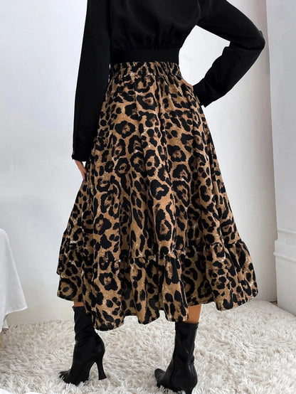 Leona | High-Waist Leopard Print Skirt