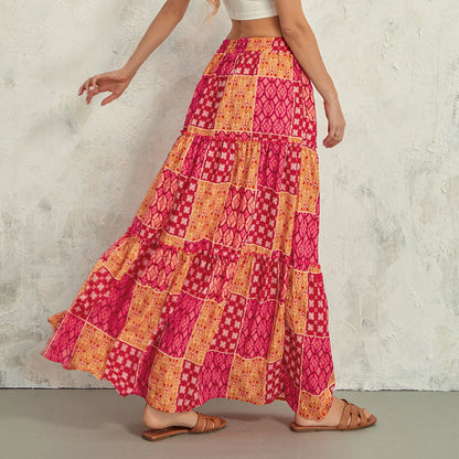 Savannah | High-Waist Tiered Boho Skirt